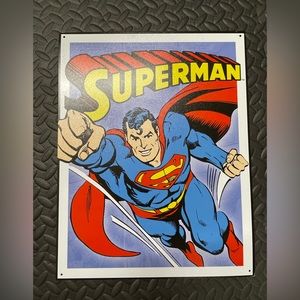 Retro superhero tin Superman sign
